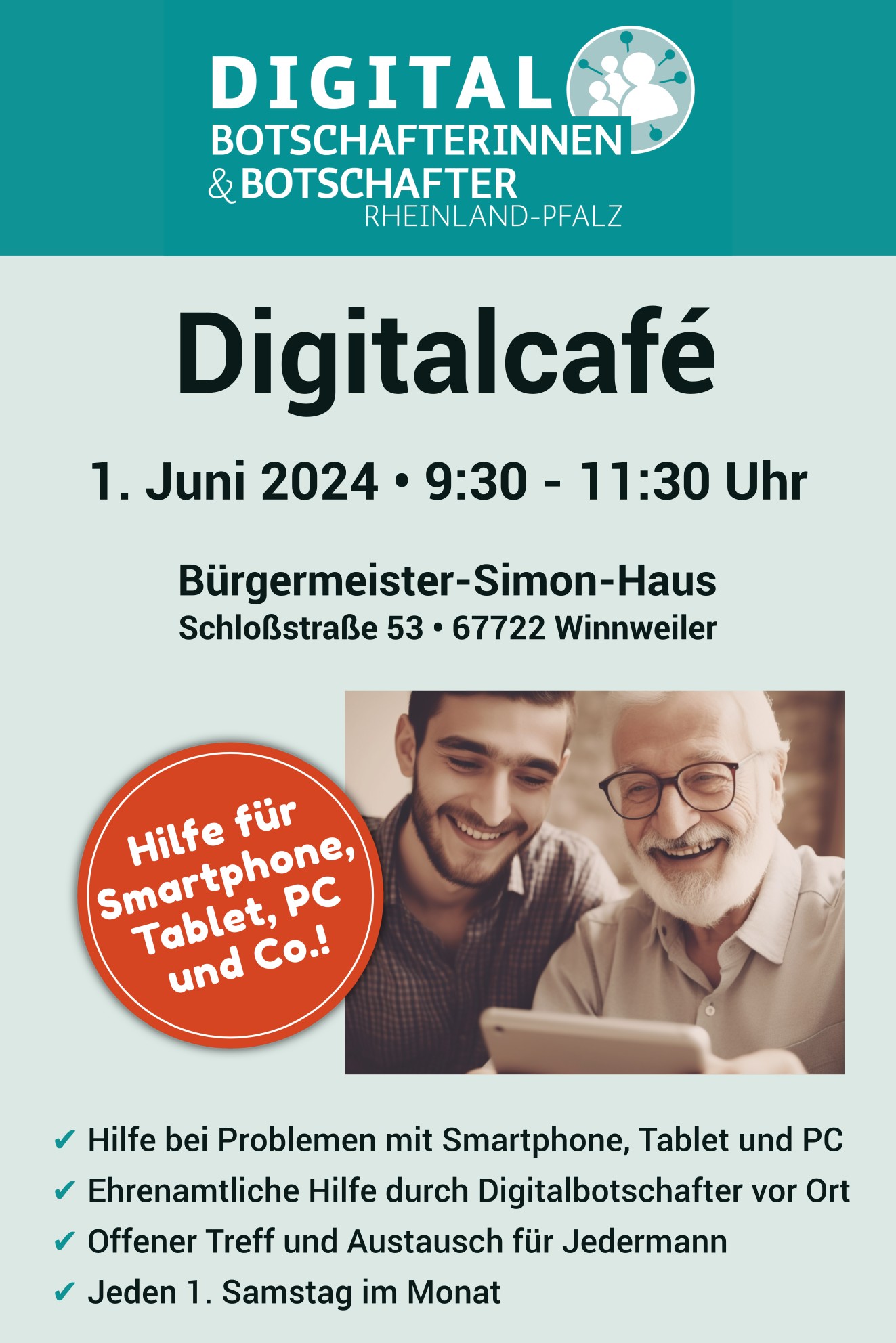 Einladung zum Digitalcafe in Winnweiler